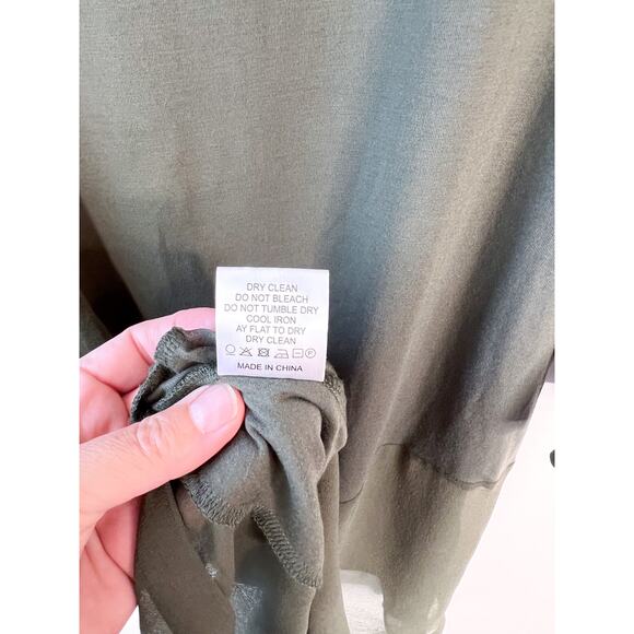 Designer Ruti Petunia Como Top Dress Shirt Olive Green Beetlee Sze Medium 10 NWT - Picture 8 of 9